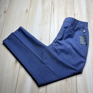 NEW Lauren Ralph Lauren Ultra Flex Stretch Wool Dress Pants Blue Mens Sz 36Wx30L